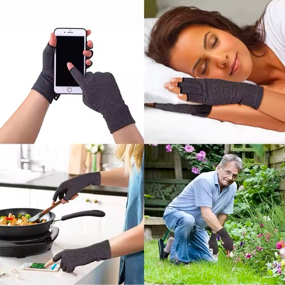 Black Fingerless Gloves - Relieve Hand Discomfort with 1pair Fingerless … - Picture 4 of 5